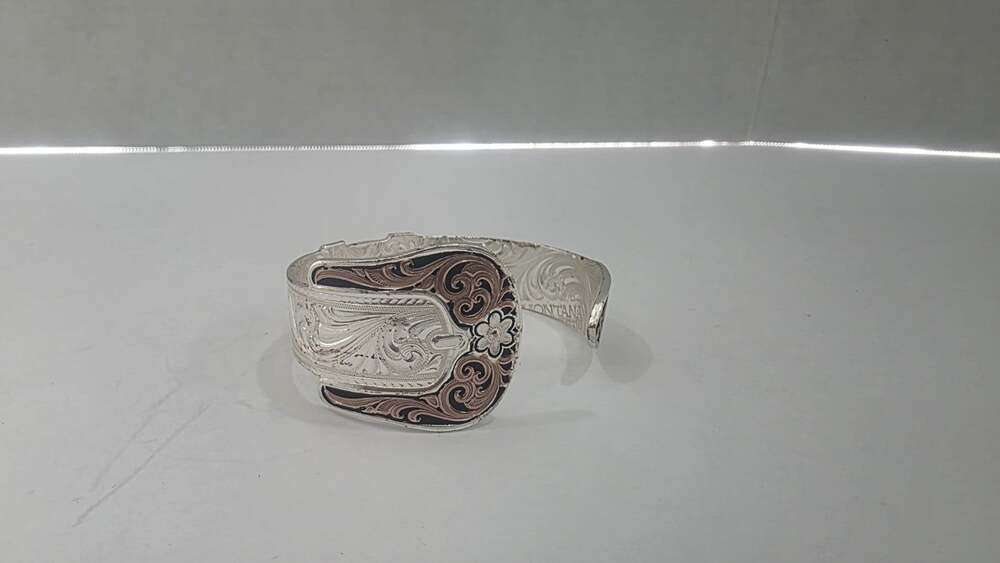 Montana Silversmiths BC4064RG Rose Gold Flower Swirl Western Cuff Bracelet